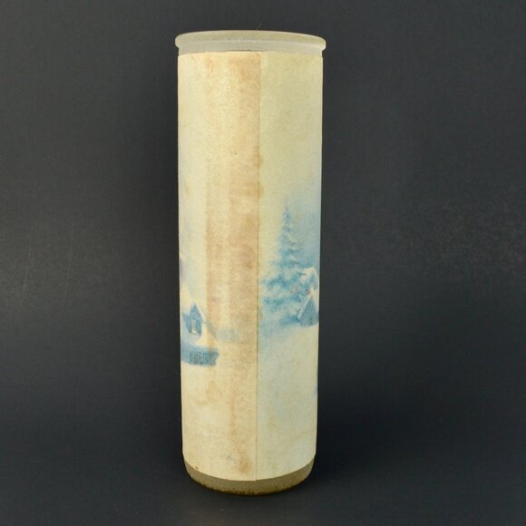 Vintage Sugar Frosted Vintage Pillar Candle Holder Glass 9" - Picture 5 of 6